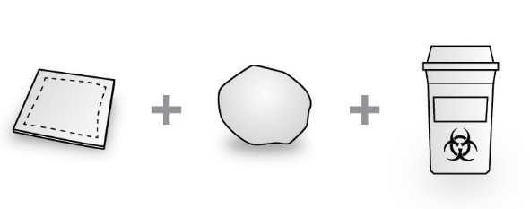 Les outils supplémentaires requis pour l'injection comprennent une lingette antiseptique ou un tampon imbibé d'alcool, du coton ou de la gaze, un contenant jetable pour objets tranchants