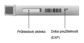 Neotevřené pero Cosentyx 300 mg UnoReady s nasazeným uzávěrem