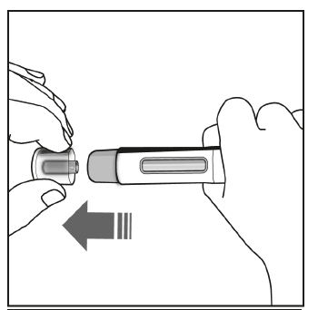 Nasadka z produktu jest zdejmowana w kierunku wskazanym strzałką